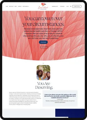 Screenshot of the Coral Heart Counseling website